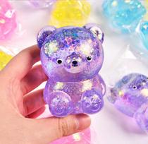 Cute Squishy Bear Fidget Toys Slow Rising  Squeeze Toy Funny Stress Reliever Reduce Pressure Prop For Childrens And Adults pink