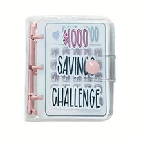 Savings Challenge Binder 1000 Dollar Savings Challenges Loose-leaf Book Cash Budget Storage Notebook Envelope Savings Challenge rožinė