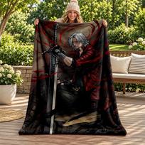 Devil May Cry blanket Flannel Blanket Soft Cozy Plush Throw for Sofa Bed Lightweight Home Decoration Gifts for Christmas various holidays 80cmx120cm black