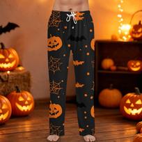Men's Halloween Print Drawstring Pants M šafranas