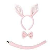 Kangaroos Costume Set Kangaroos Ears Headband Tail and Bowtie Animal Kangaroos Cosplay Costumes Kangaroos Fancy Dress Accessories rožinė