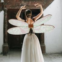 Dragonfly Fairy Wing for Adults and Kids Stage Performance coffee color gray