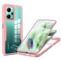 Atsparus smūgiams visiškai apsauginis dėklas, skirtas Xiaomi 13T Redmi 13C 12C 10C Note 12S 4G 12 Pro Plus 11 11S 10 10S 10A 9 9C NFC A1 Poco F5 X5 Pro 5G dvigubas dangtelis Xiaomi Mi 13 rožinė