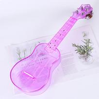 21  Transparent Color Plastic Student DIY Ukulele - Four-String Musical Instrument pink