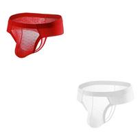 2Pcs/Lot Men's Sexy Low‑rise Thong Sports Close‑fitting Comfortable T‑back Solid Color Breathable Shapewear Underwear XXL red