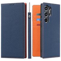 Case for Samsung Galaxy S23 Ultra Genuine Leather Wallet Case Kickstand Credit Card Holder Magnetic Closure Shockproof Case for Samsung S23 Plus