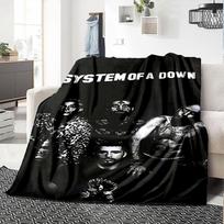 1 vnt. System of a Down minkštas flanelinis visų sezonų pledas namams, biurui, lauko naudojimui. Patvarus komfortas minkštas šiltas pledas namams 80x120cm white