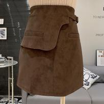 Plus Size Spicy Girl Suede A-line High Waist Skirt – Spring/Autumn M ruda