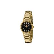 SEIKO Seiko5 30m Water Resistant Automatic Mechanical Movement Watch Women's Watch Black Dial SYMK22 Gold Watch Case black