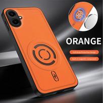 Samsung Galaxy A07 Fabric Texture Magnetic Ring Case - Full Coverage Lens Protection, Anti-Drop Design Samsung Galaxy A07 orange
