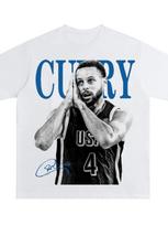 Stephen Curry Team USA #4 „Night Night“ Vintažiniai Bootleg Oversized Marškinėliai, Krepšinio Legendos Grafinis T-shirt, Unisex Laisvalaikio Viršutinė Dalis XXXL gray