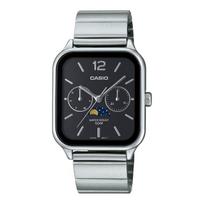 Casio Standard Moon Phase Analog Men's Watch MTP-M305D-1AV, Metal Band, Black gray