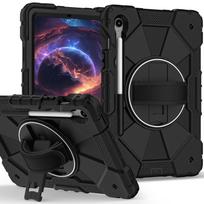 For Samsung Galaxy Tab S9/S9FE/S10FE Hand Strap Tablet Case with Shoulder Strap Shockproof Kids Safe Silicon+PC Cover Tab S9 FE 10.9 inch
