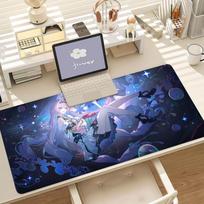 Game Wuthering Waves Denia Mouse Pad Anti Slip Rubber Edge Locked Thickened Laptop Gaming Desk Mat 800x300x2mm gray