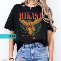 Vintage Mikasa Attack on Titan Anime Tshirt | Anime Gifts | Manga Merch XL brown