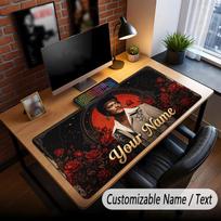 Custom Name Extended Mouse Pad,Bruno Mars Gaming Desk Mat For Home Office Desktop Decor 30cmx60cm brown
