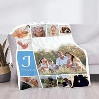 Individualus pledas su 15 nuotraukų Meilė Šeimos prisiminimai Personalizuotas nuotraukų pledas su tekstu Dovana šeimai, porai, draugams 30x40in
