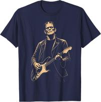 Vintage Frankenstein Playing Guitar Halloween Frankenstein YOUTH Unisex T-Shirt 3XL gray