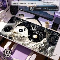 HYBXAXC Black Dragon Nonslip Gaming Mouse Pad Desk Mat for PC Laptop 800x400x2mm white