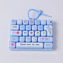 26-Key Keyboard Fidget Keychain Cute 3D Button Keycap Clicker Toy Backpack Bag Pendant Stress Relief Sensory Toy Gift gray