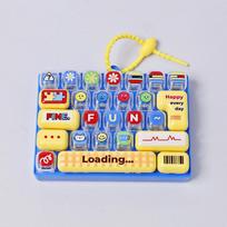 26-Key Keyboard Fidget Keychain Cute 3D Button Keycap Clicker Toy Backpack Bag Pendant Stress Relief Sensory Toy Gift