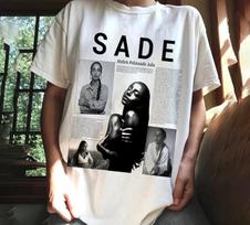 Sade Album t-shirt, Sade retro Lyric style top tee vintage For Fan T-Shirt XXXL gray