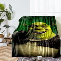 Shrek Theme Printed Blanket - Perfect for Couch, Bed, Travel & Outdoor Use | Machine Washable, Cozy & Durable. 80cmx120cm black