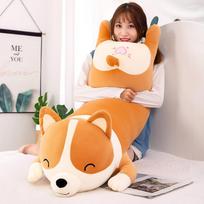 Giant Cute Corgi Dog Plush Pillows Stuffed Soft Down Cotton Animal Kids Toys Kawaii Shiba Inu Dolls for Children Birthday Gift 60cm orange
