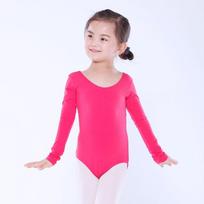 Vaikų ilgomis rankovėmis gimnastikos ir baleto treniruočių kostiumas 120 cm (Child) rožinė raudona spalva
