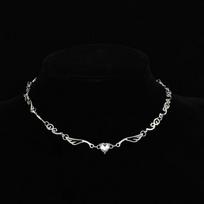 Y2K Silver Color Irregualr Choker Necklace for Women Girls Love Heart Crystal Clavicle Chain Necklace Wholesale Jewelry sidabras