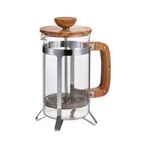 HARIO Cafe Press Wood PressFrench Press Olive Wood Heat Resistant Glass for 4 Cups Practical Capacity 600ml Gift Present CPSW-4-OV-CP gray