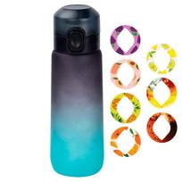 750ml Sports Water Bottle with Flavour Pod Air Flavored Drinking Bottle Fruit Infuser Water Bottle for Outdoor Camping Travel black