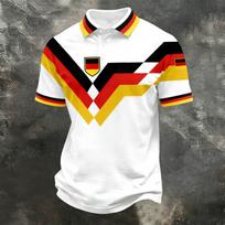 Unisex Laiski Marškinėliai Polo Laisvo Kirpimo Trumpomis Rankovėmis Vokietijos Vėliavos Spaudinys Lengvas Kvėpuojantis Audinys Vasaros Viršutinė Dalis M raudona