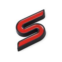 „S“ logotipas tinka Ford Mondeo, Focus, Fiesta ir kitiems sportinių automobilių modeliams su metaliniu „S“ ženkleliu. black