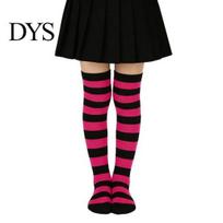 Over The Knee Striped Socks Thigh High for Women Girls, Stockings, Fashion Stylish Daily Wear Soft Stretchy Long Christmas Cosplay Party & Holiday K black