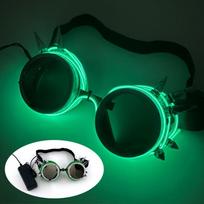 Cyberpunk Futuristiniai Šviečiantys Akiniai Rave Cyber įsižiebiantys Akiniai LED šviečiantis vizieris akiniai EDM muzikos šou rekvizitams blue