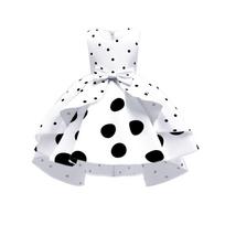 Little Girls Sleeveless Polka Dot Princess Party Dress Kids Formal Christmas Dress 120 balta
