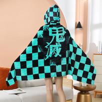 Anime dėvima antklodė su gobtuvu, apsiaustas, žieminė šilta vilna, flanelė, Cosplay pižama, kostiumas, gobtuvas, Kalėdos, Naujųjų Metų dovanos 100x160cm žalia