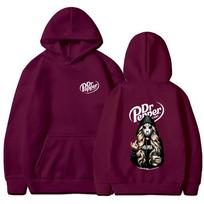 Killer Mama Dr Pepper Halloween Harajuku Print Men's and Women's Casual Fashion Hooded Long-Sleeved Sweatshirt Street Tops XL black