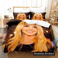 3D Printed Britney Singer Spears Bedding Set for Boys Girls Duvet Cover And Pillowcase Twin Queen King Full Single Double Sizes 140*200cm/55x79in Single/Twin 3pcs black
