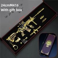 Keli stiliai M416 PUBG žaislinis pistoletas metalinis ginklas modelis keptuvės raktų pakabukas surinkti dalys lydinio šviesos raktų pakabukas automobilis pakabukas dovanų žaislas black
