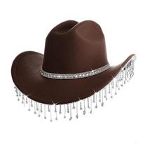 Classic Cowboy Hat With Rhinestone Tassel Decoration For Festival And Party Accessories ruda