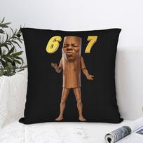Triple T 67 Meme Tung Tung Tung Sahur  Speed Face  Square Pillowcases Sofa   Cushion Cover Cute Home Throw Pillow Case 40X40CM brown