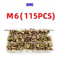138PCS Galvanized Carbon Steel Rivet Nuts M3-M12 Flat Head
