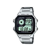 Casio AE-1200WHD-1AVEF Men's Quartz Digital Watch - Black Dial - Silver Stainless Steel Bracelet white