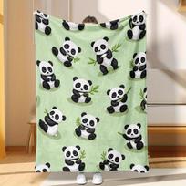 Pandas in Bamboo Forest Blanket, Cozy Throw for Family Movie Nights Office Bedroom, Perfect for Weekend Trips Outdoors Size: 75*100cm, Weight: 230 GSM white