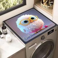 Diatomaceous Earth-Coated Drum Washing Machine Dust Cover, Cartoon-Printed Nightstand Cover, Refrigerator Dust Cover (Top-Mounted) 14x 15cm