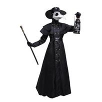 Steampunk Outfit for Women Men Vintage Costume Party Dress L juoda