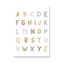 Anglų kalbos edukaciniai plakatai, raidės, skaičiai, spalvos, formos, sienos, meno spaudiniai, drobės, freskos, paveikslai vaikams 50cm×80cm NoFrame white