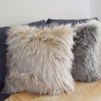 Ilgas pliušinis pagalvės užvalkalas Imituota vilna Didelis pliušinis užvalkalas Atlošas Sofa Žieminis šiltas pagalvės užvalkalas 600mm*600mm gray
